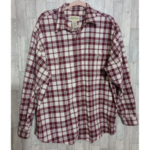 Eddie Bauer Shirt‎ Flannel Plaid Outdoor Casual Button Up Long Sleeve Size Large
